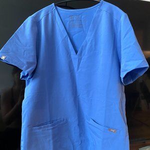 FIGS scrub top ceil blue, women M